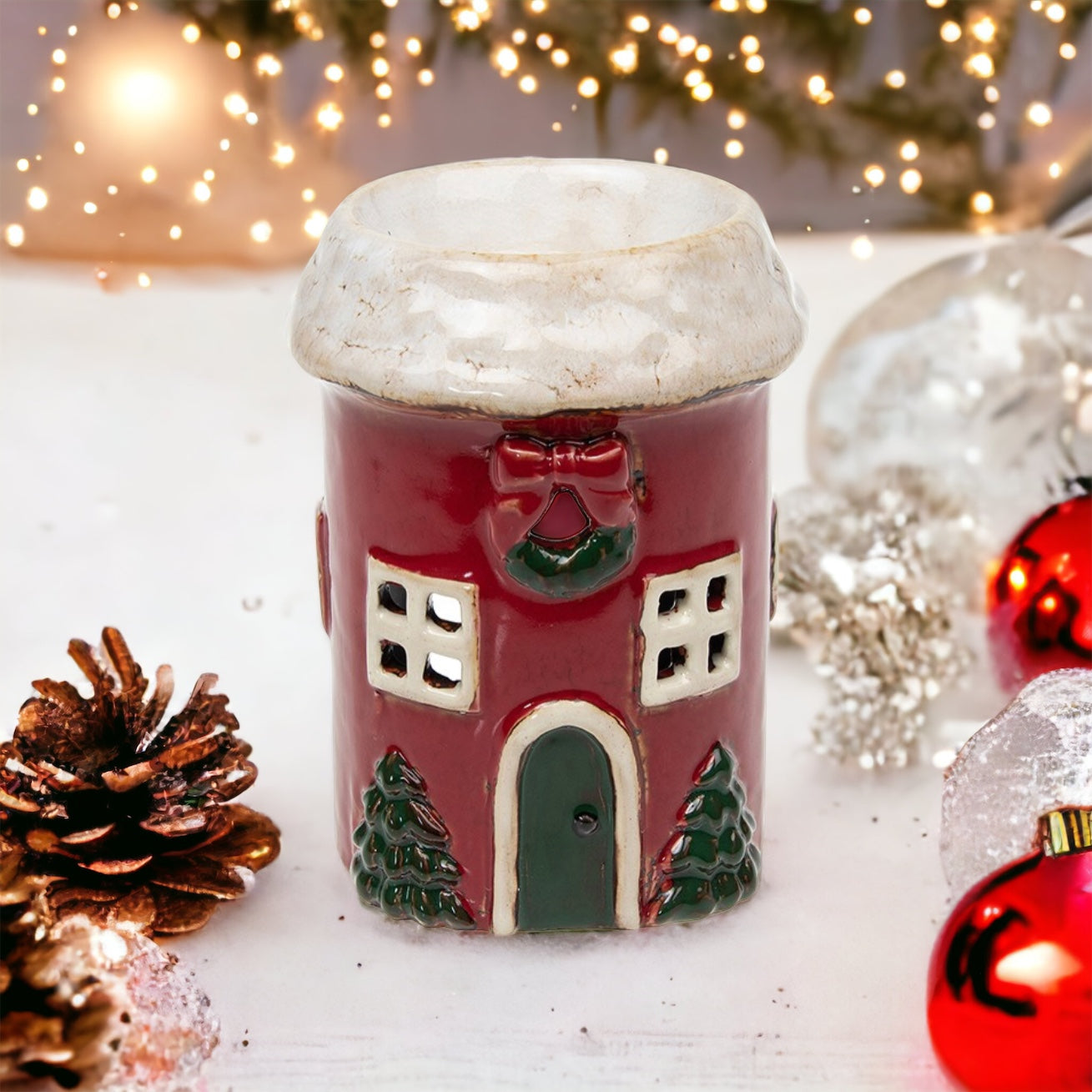 Christmas wax burner, wreath burner, calmer home fragrance