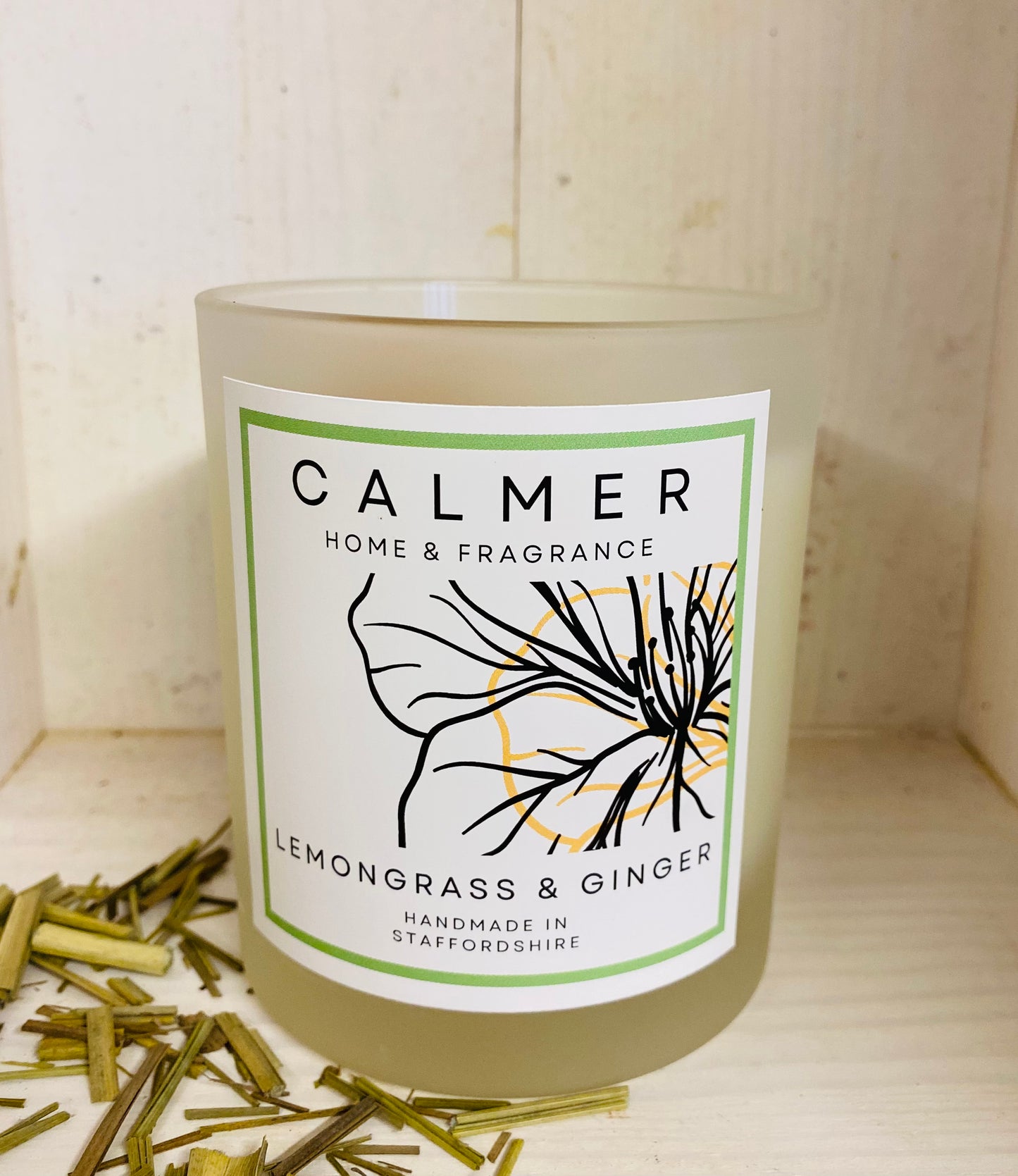 lemongrass and ginger, candle, scented candle, calmer home fragrance